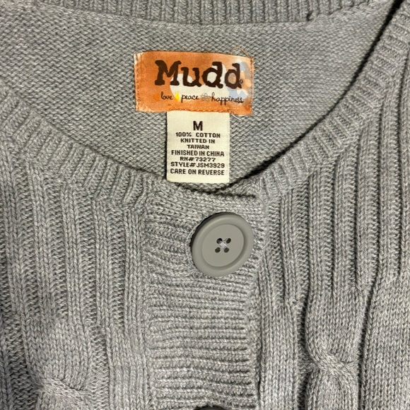 Mudd Shortsleeved Grey 5 Button Up Sweater Shirt. - Picture 2 of 6